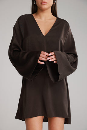 שמלת אניה חום כהה