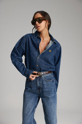 חולצת ג'ינס דיקסי כחול כהה