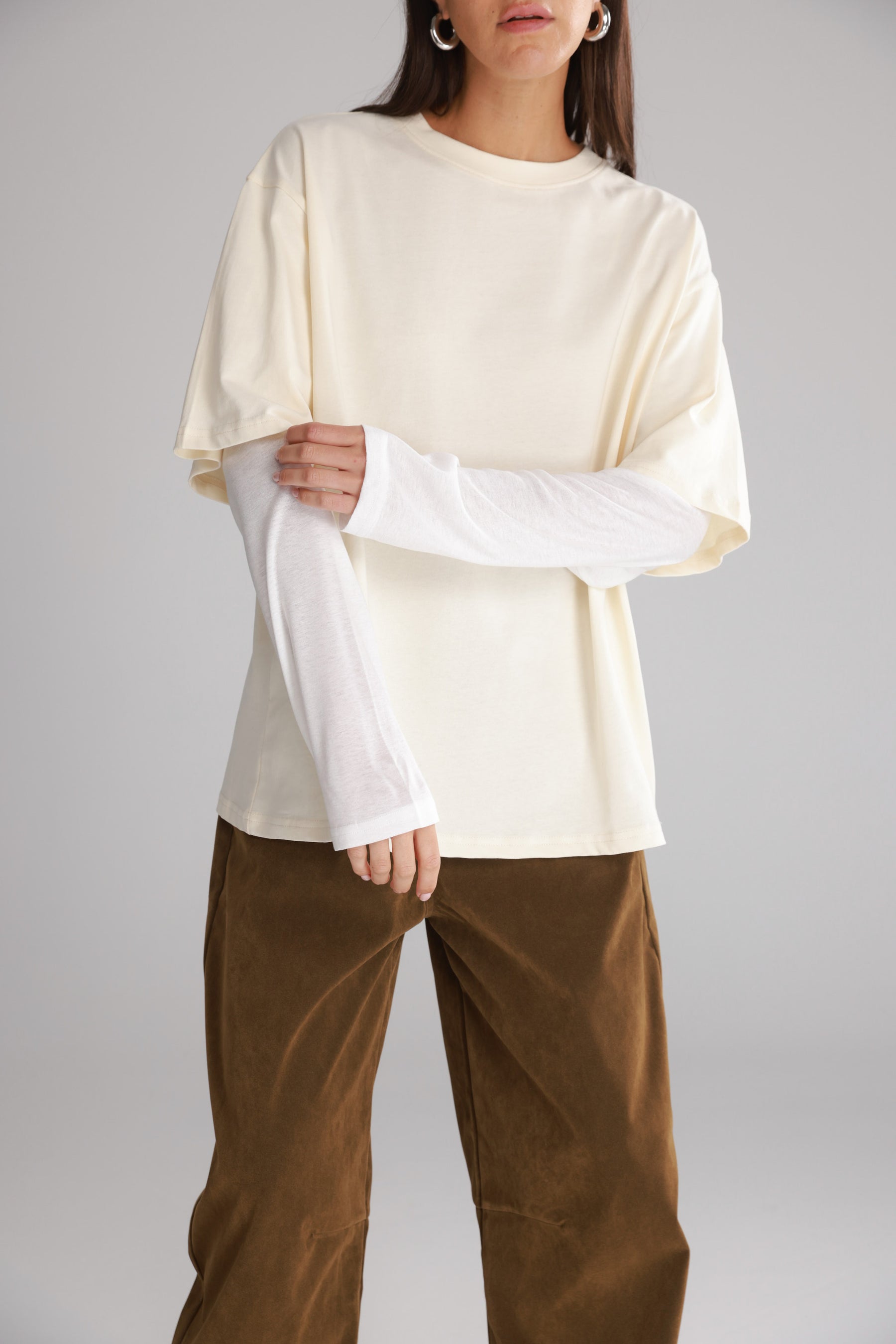 חולצת ג'נר שמנת