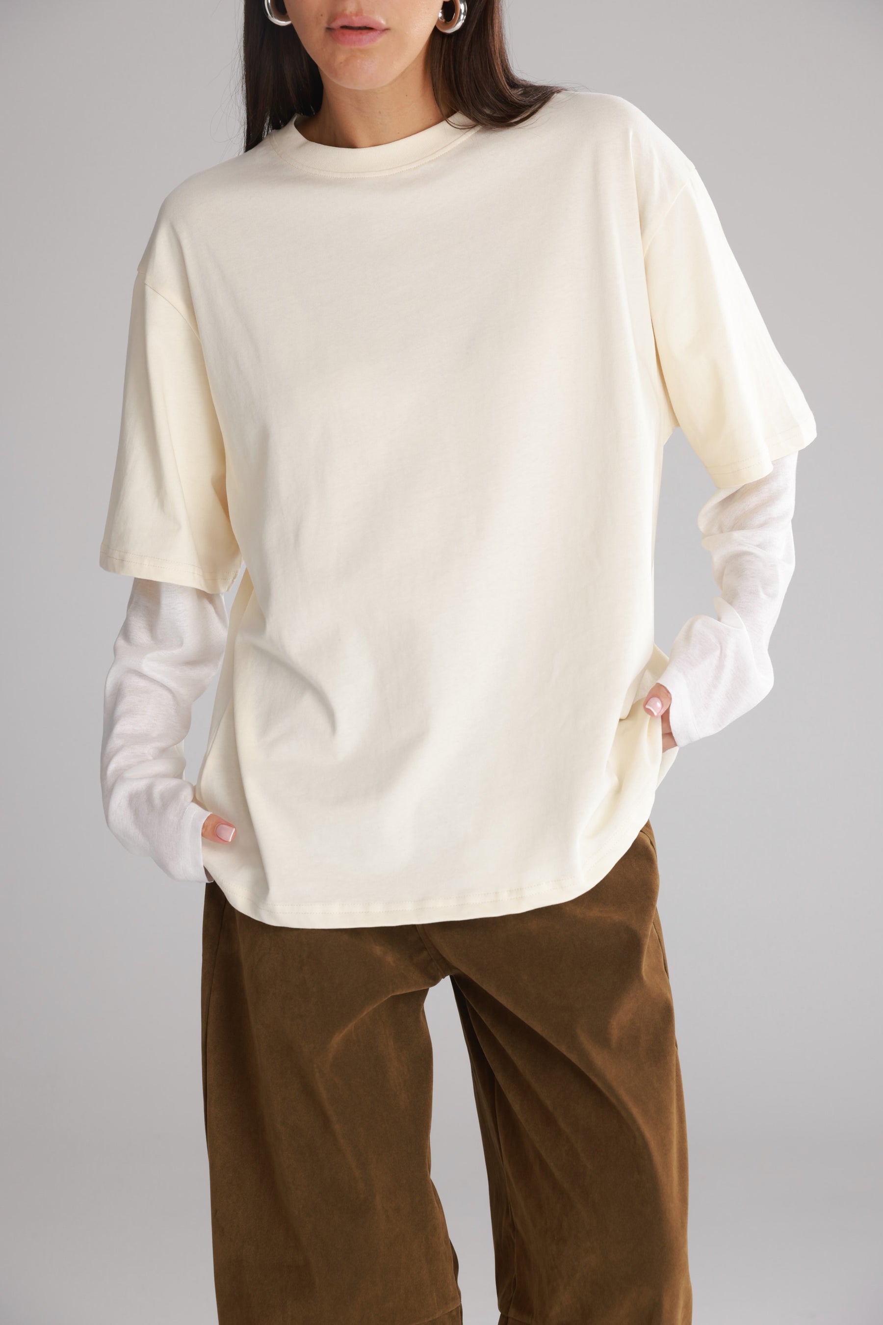 חולצת ג'נר שמנת