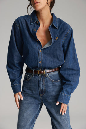 חולצת ג'ינס דיקסי כחול כהה