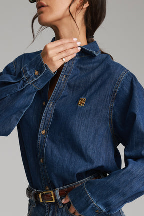 חולצת ג'ינס דיקסי כחול כהה