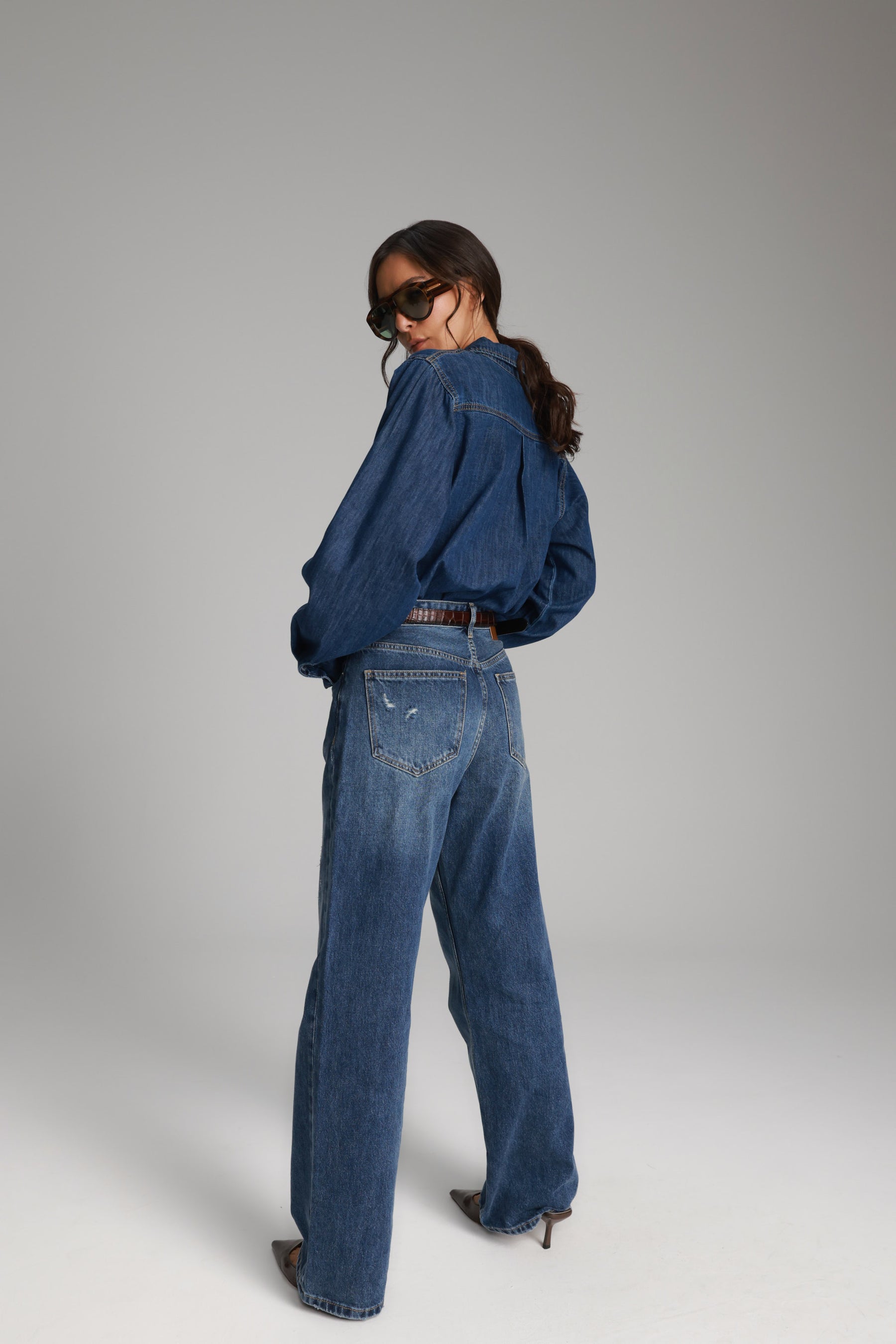 חולצת ג'ינס דיקסי כחול כהה