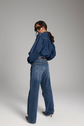 חולצת ג'ינס דיקסי כחול כהה