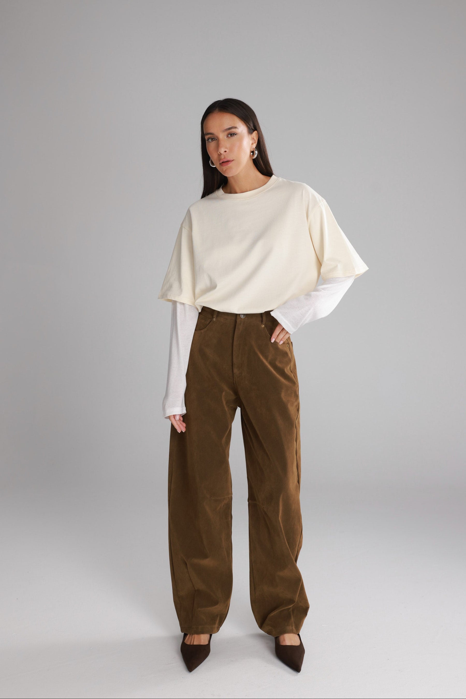 מכנסי דאלי חום בהיר