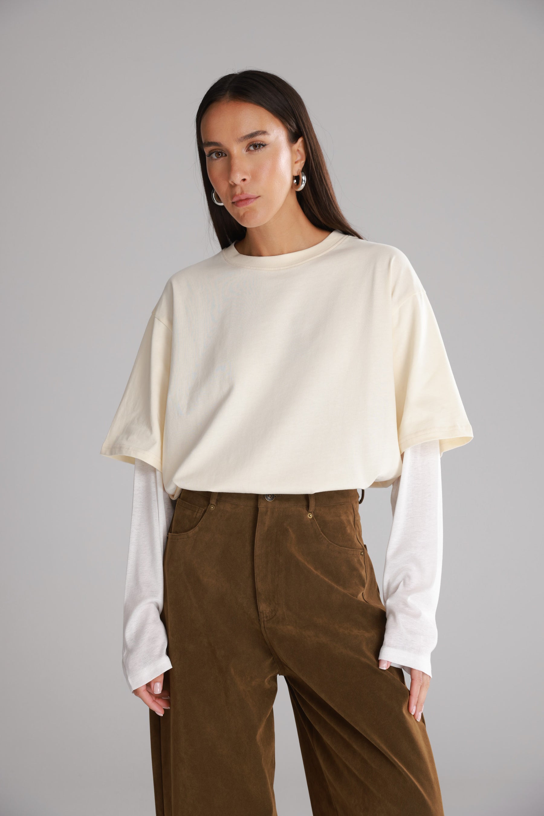 חולצת ג'נר שמנת