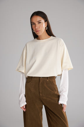 חולצת ג'נר שמנת