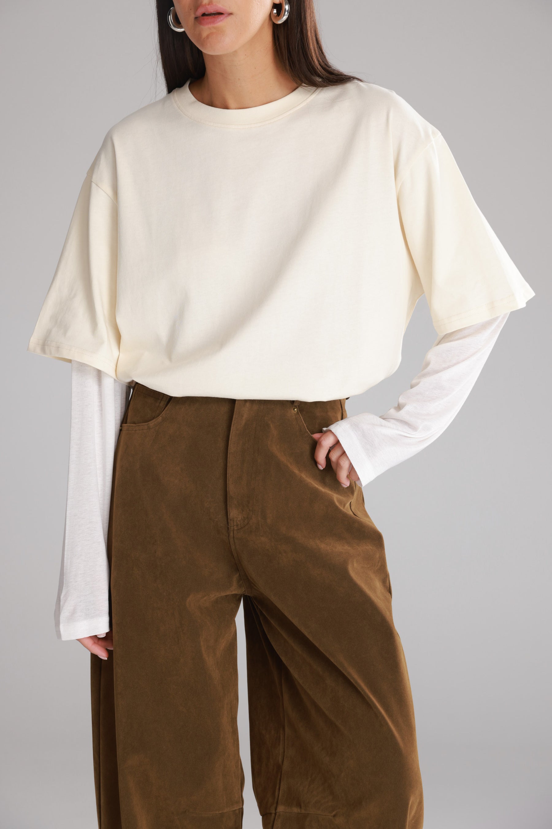 חולצת ג'נר שמנת