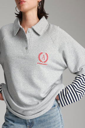 חולצת מריו אפור בהיר/נייבי