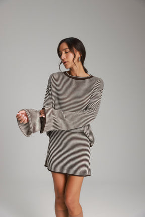 חליפת קיילי חום/שמנת