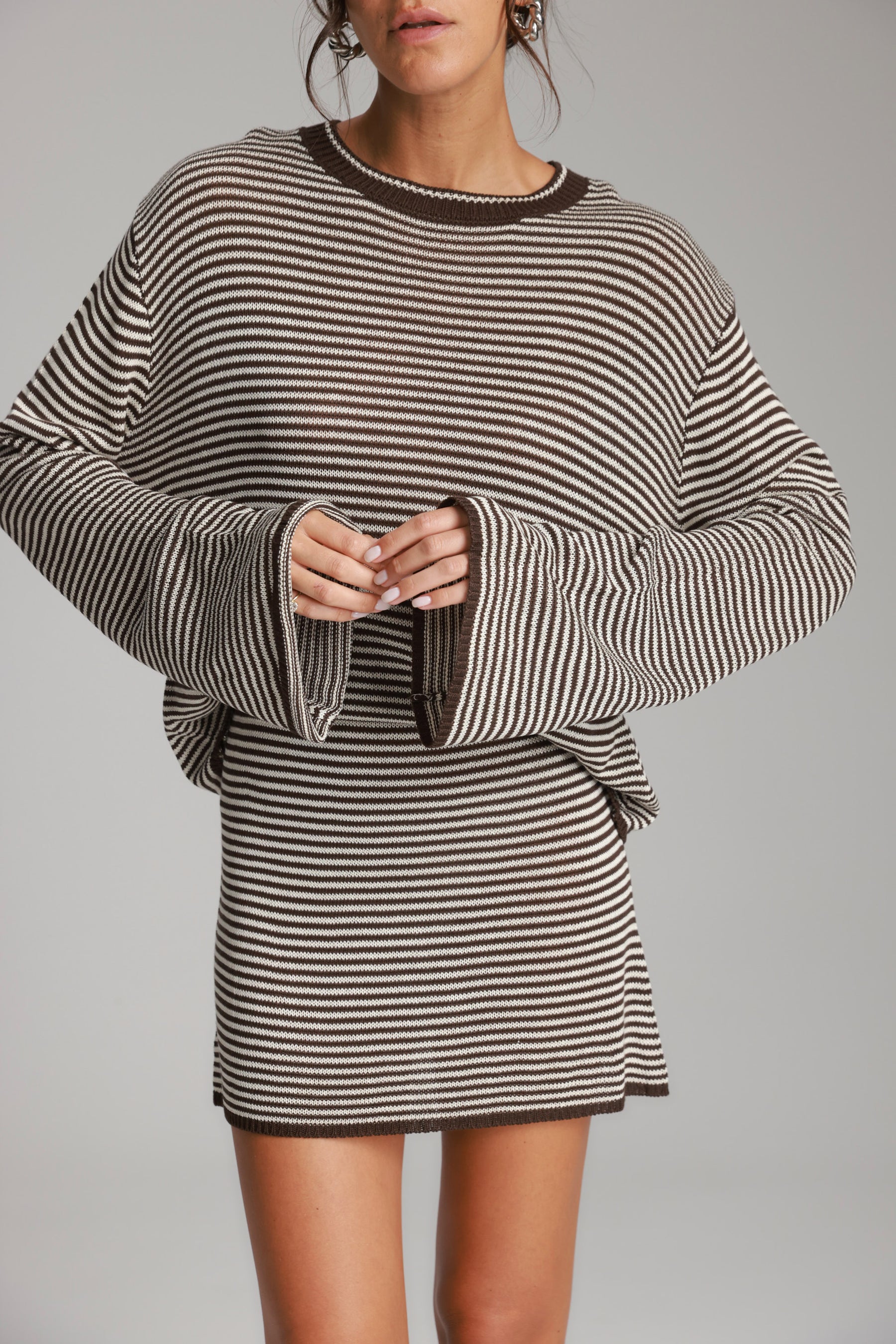 חליפת קיילי חום/שמנת