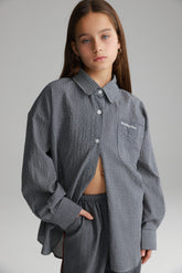 חולצת נורת' מכופתרת נייבי