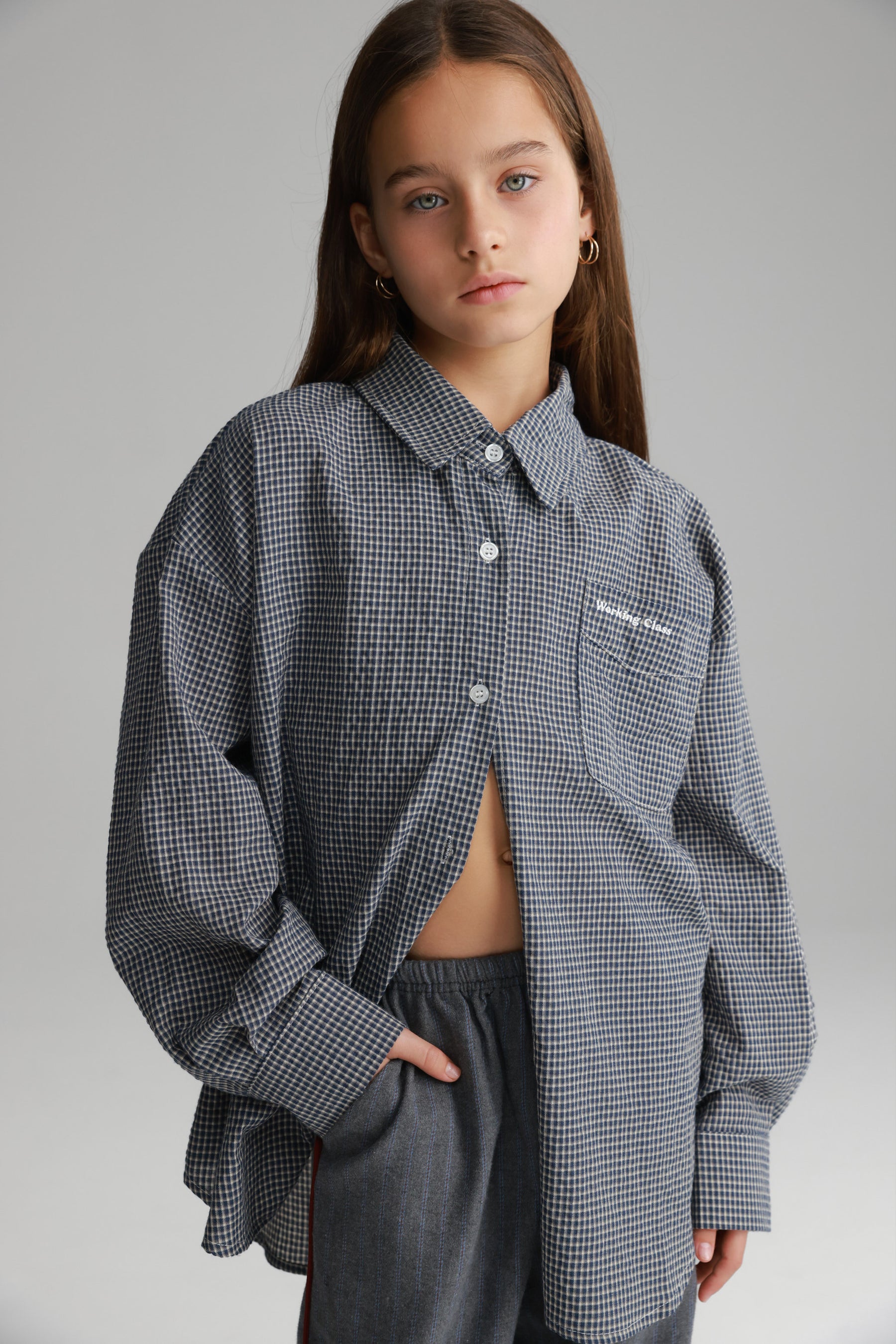 חולצת נורת' מכופתרת נייבי