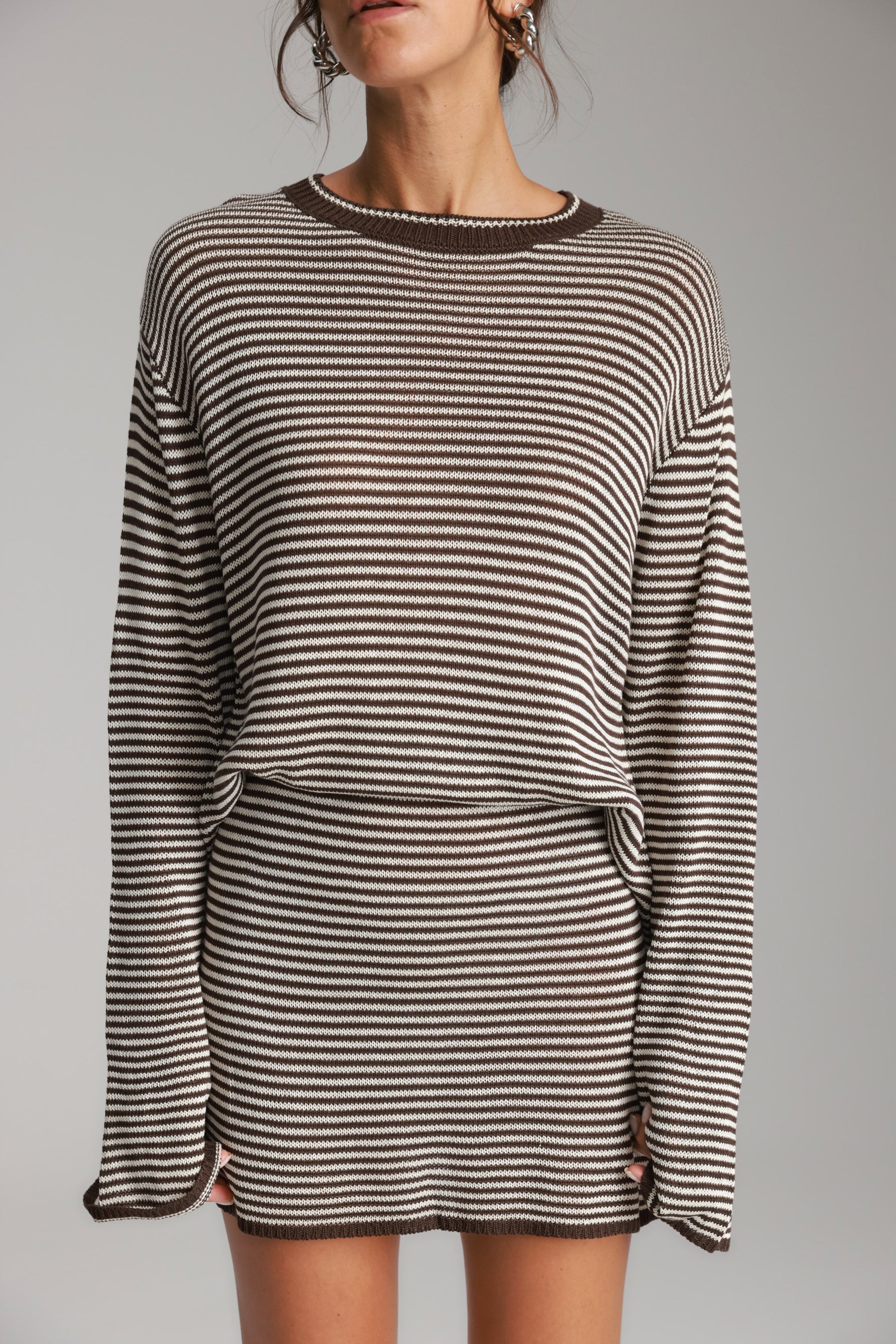 חליפת קיילי חום/שמנת