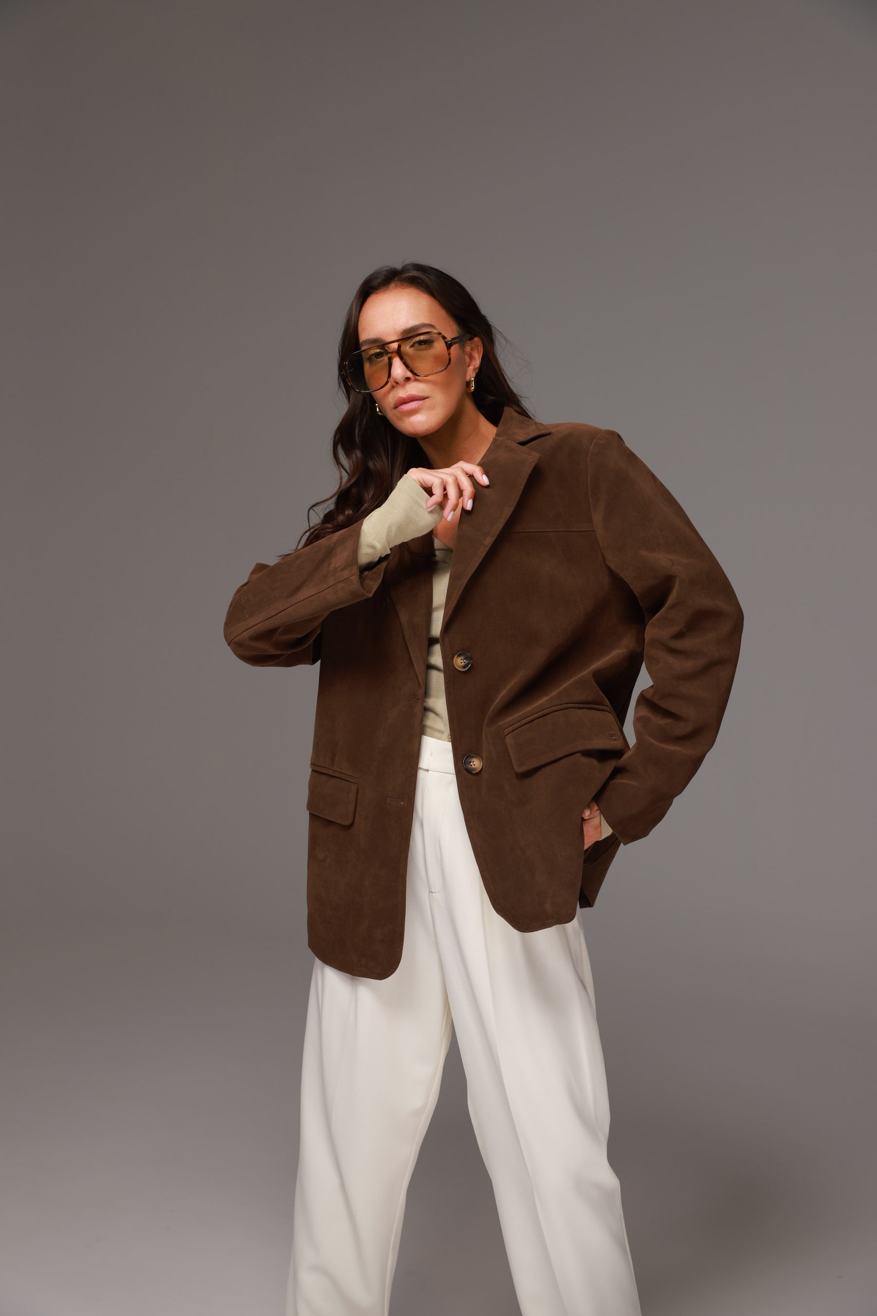 ג'קט מודי חום כהה