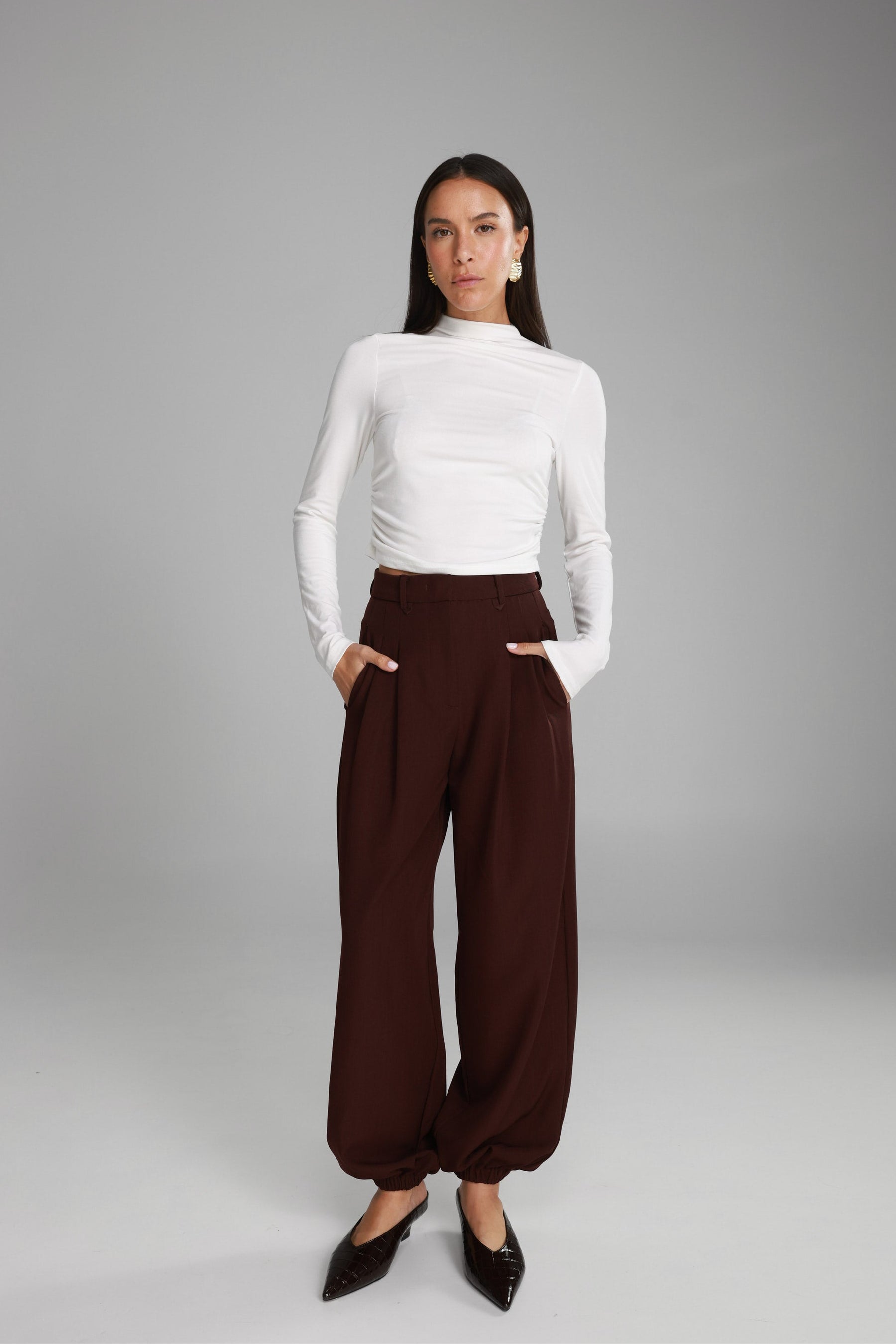 מכנסי הנרי ארוכים בורדו