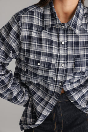 חולצת ריינה מכופתרת נייבי