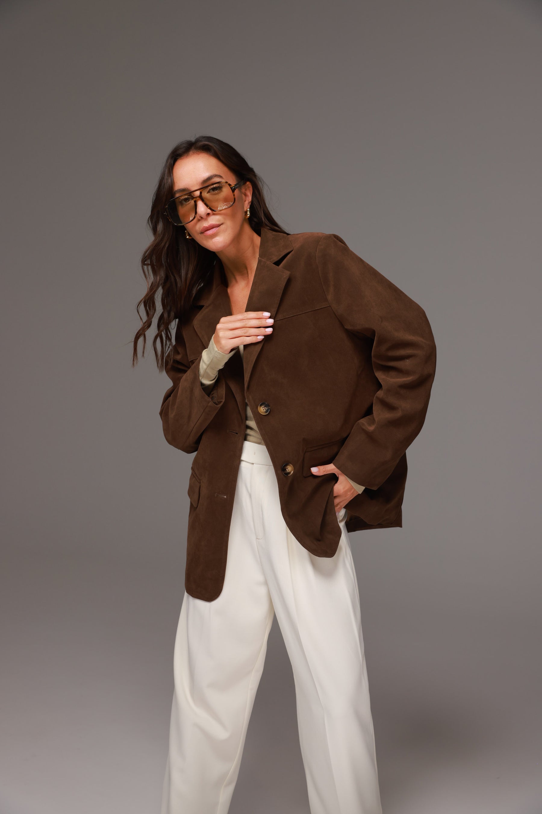 ג'קט מודי חום כהה