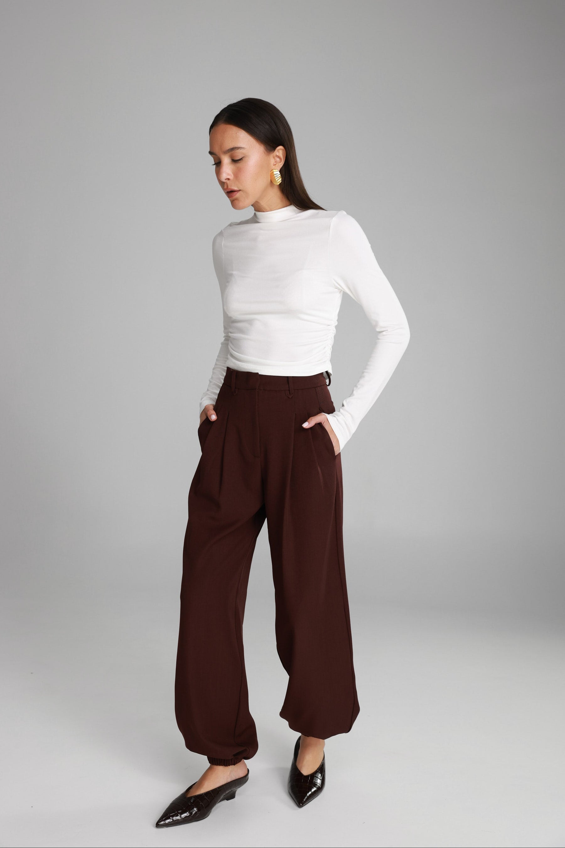 מכנסי הנרי ארוכים בורדו