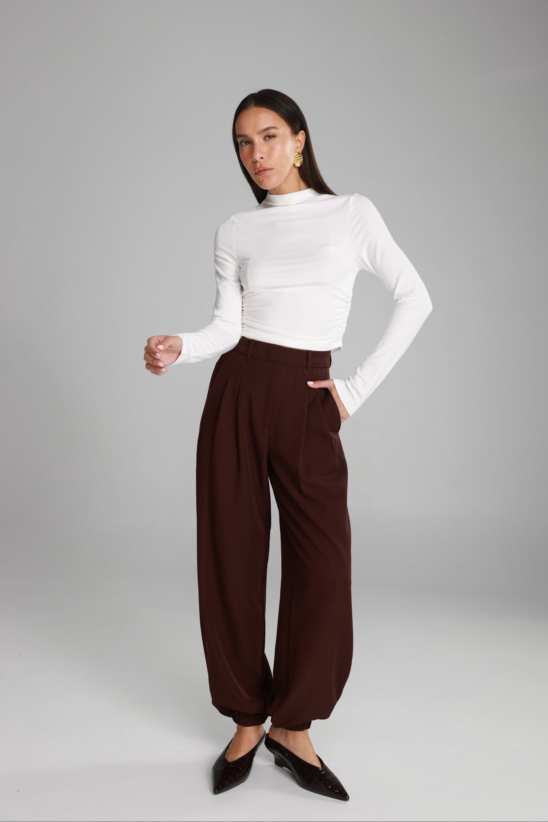 מכנסי הנרי ארוכים בורדו