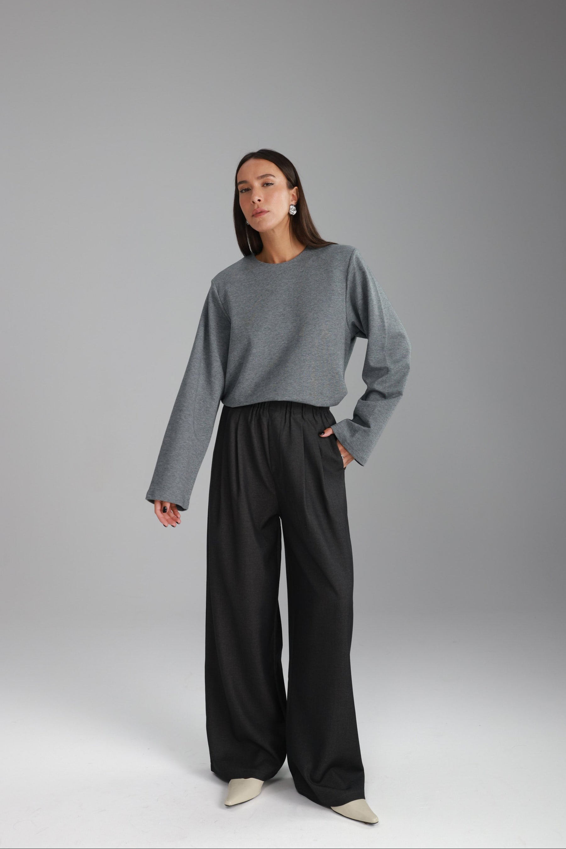 מכנסי מייזי אפור כהה