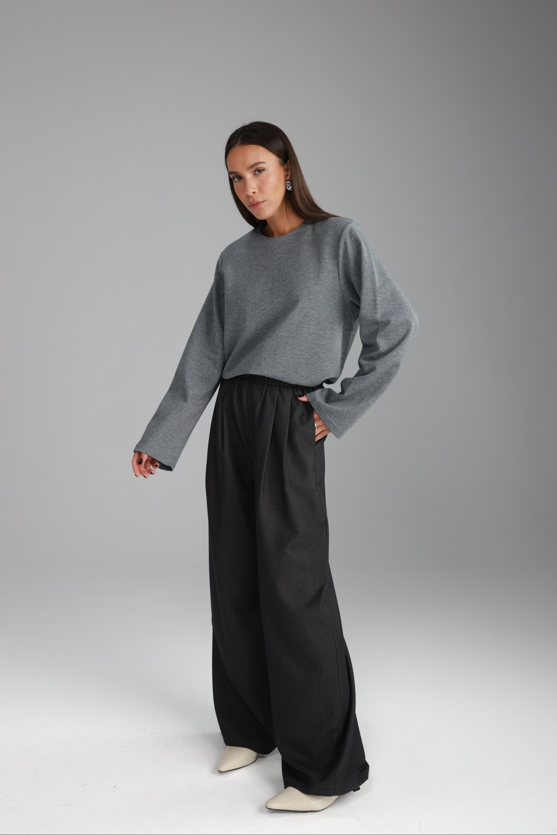 מכנסי מייזי אפור כהה