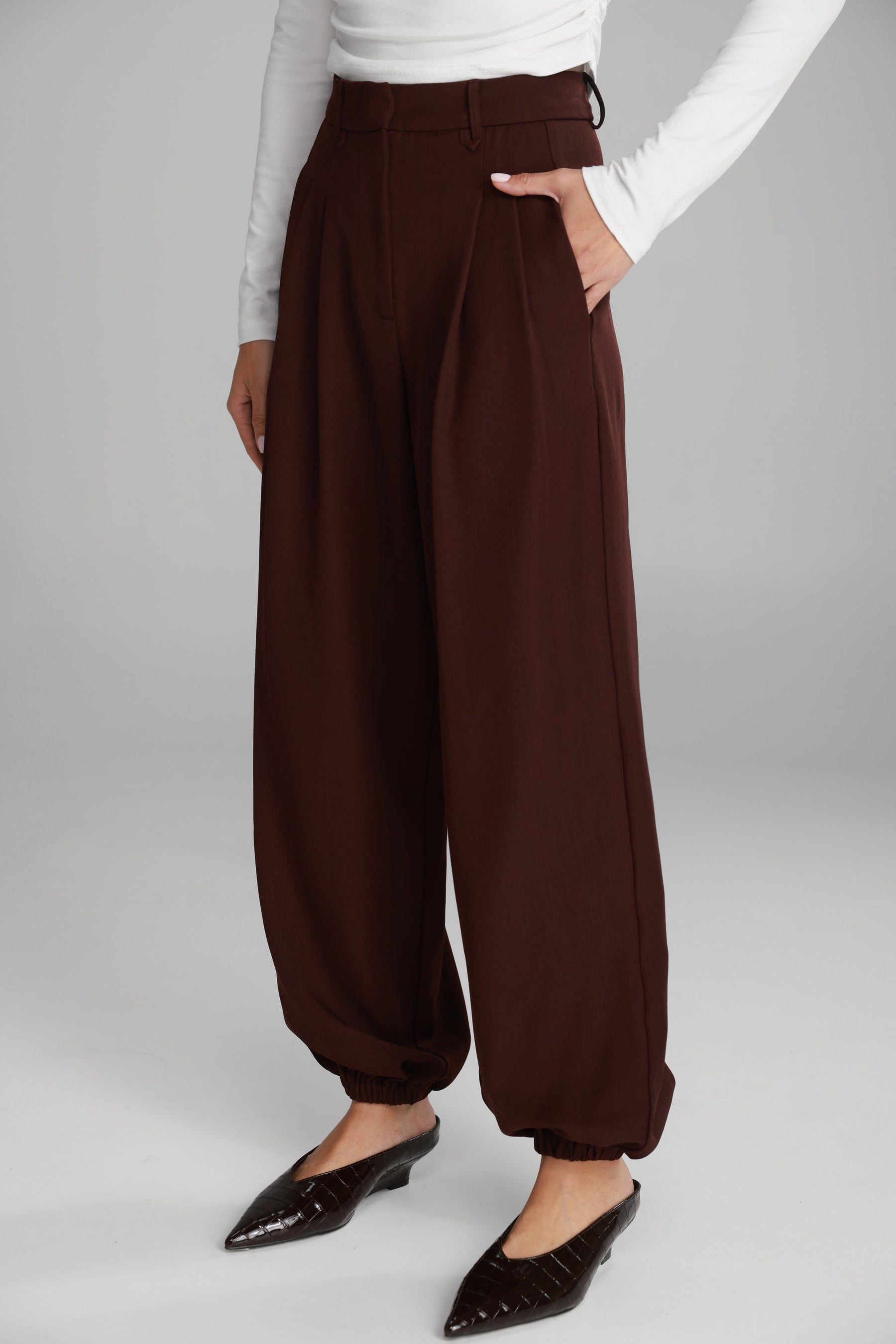 מכנסי הנרי ארוכים בורדו