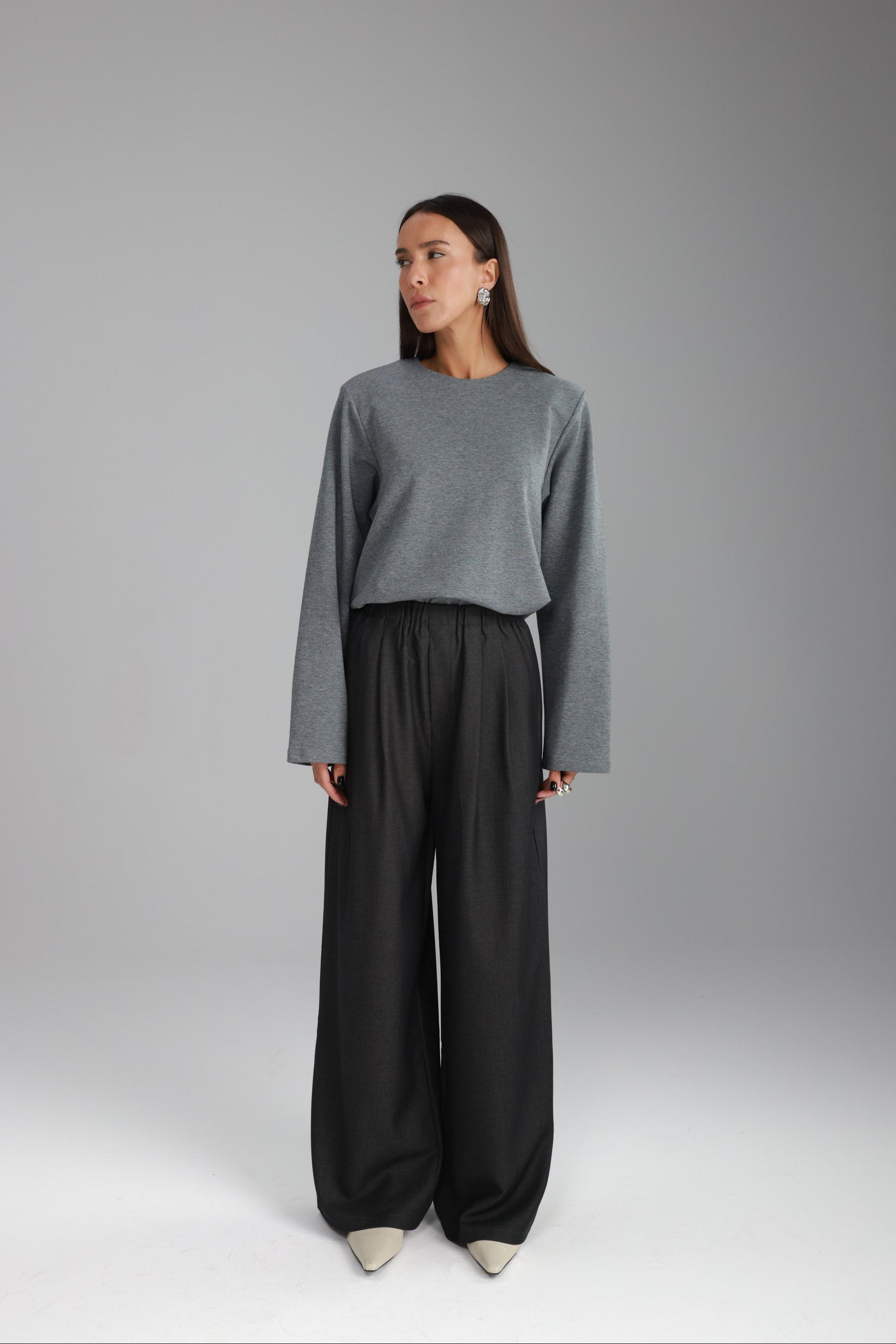 מכנסי מייזי אפור כהה