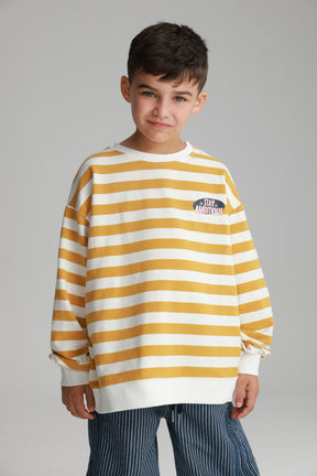 סוויטשירט נילסון פסים צהוב/לבן