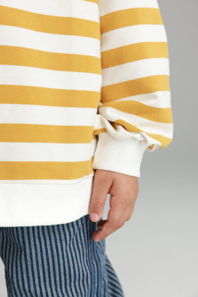 סוויטשירט נילסון פסים צהוב/לבן