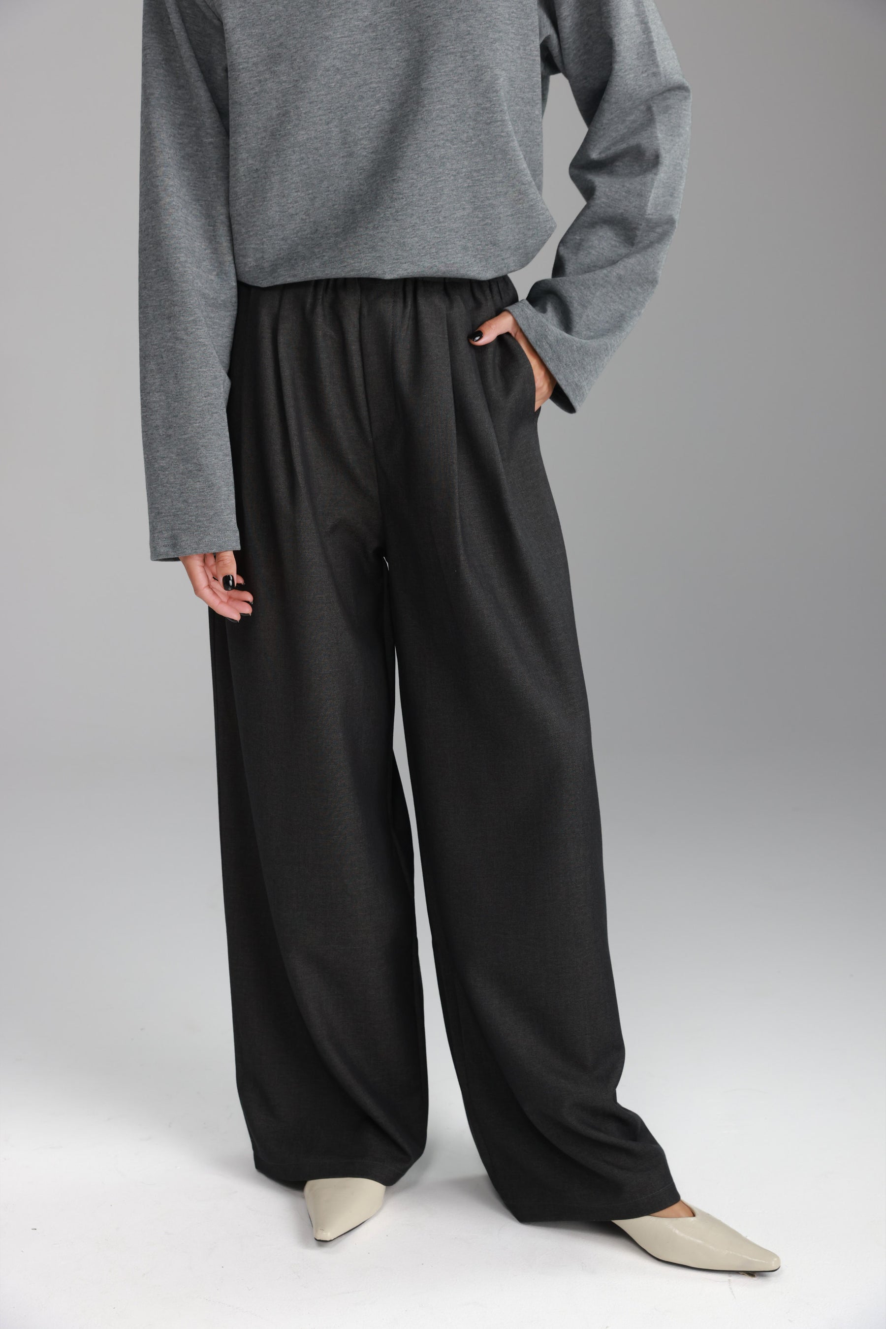 מכנסי מייזי אפור כהה