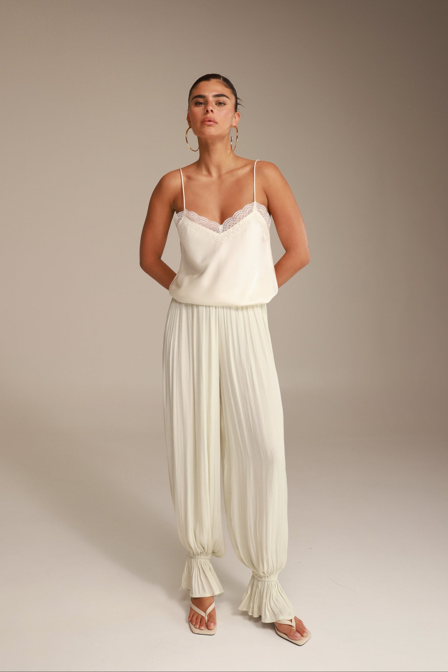 מכנסי אדיה שמנת