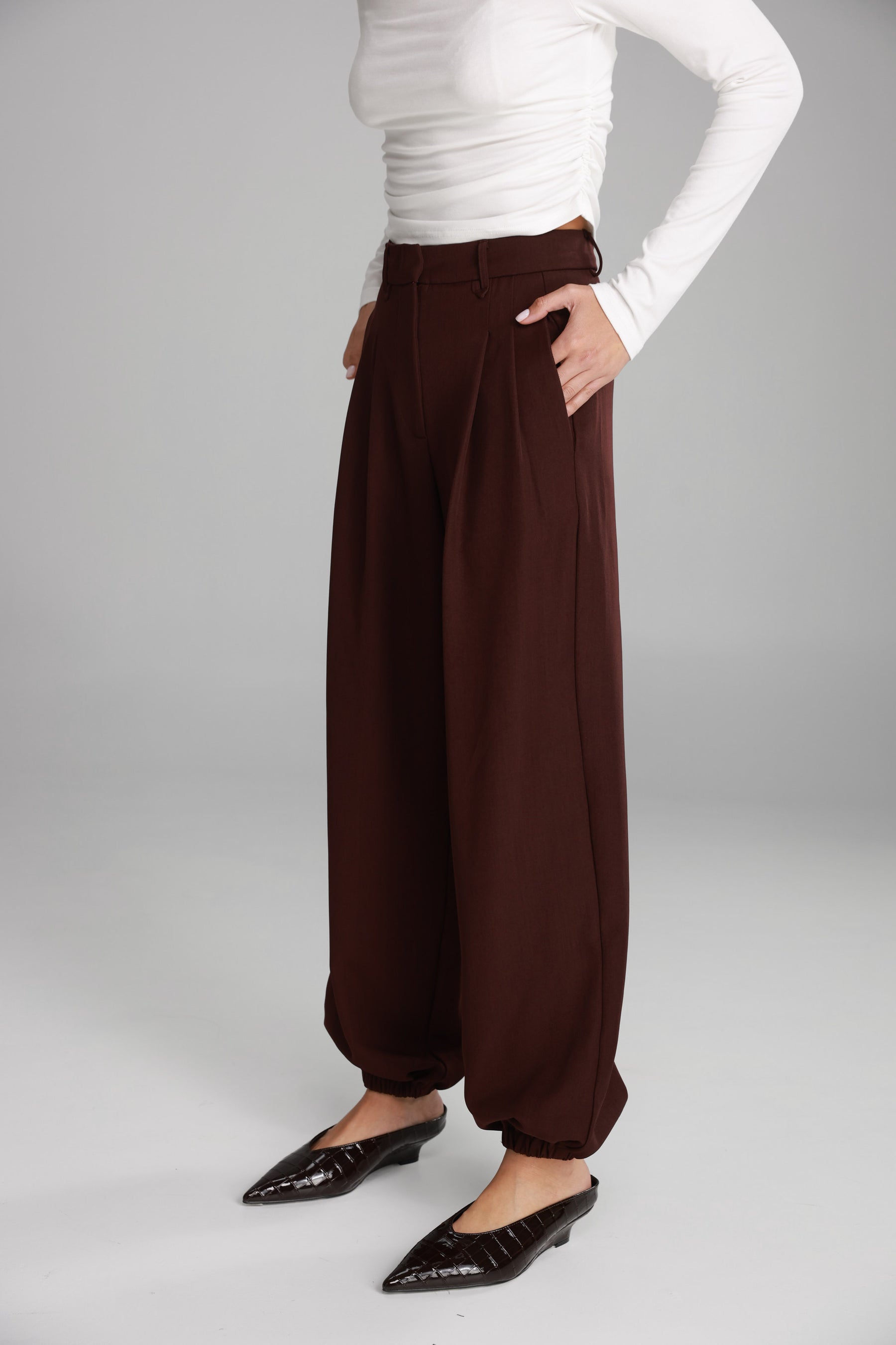 מכנסי הנרי ארוכים בורדו