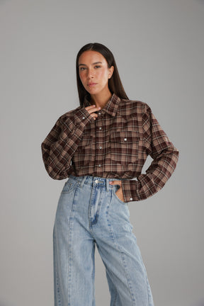 חולצת ריינה מכופתרת בורדו