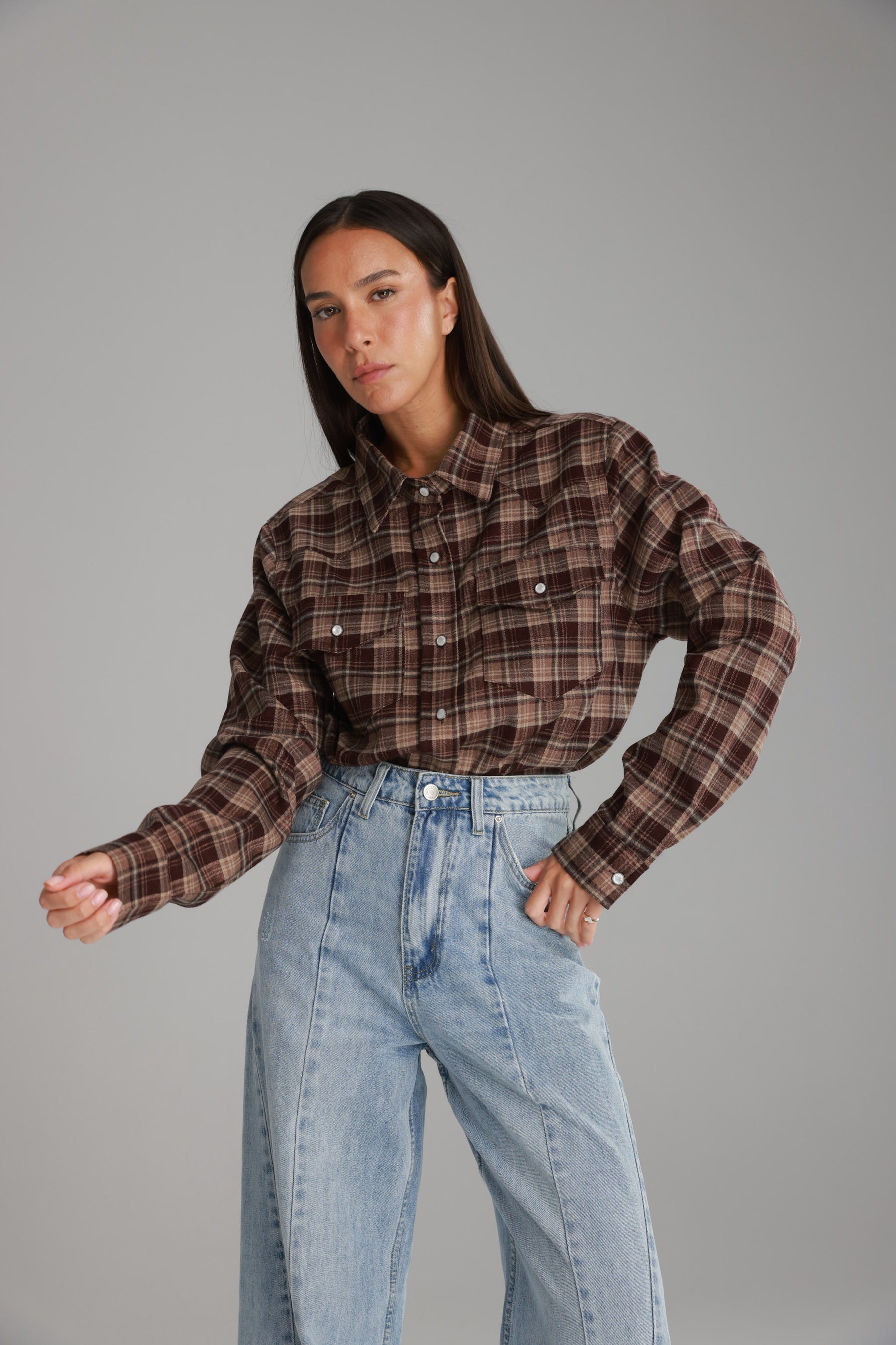 חולצת ריינה מכופתרת בורדו