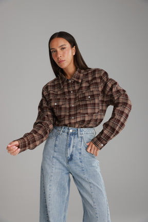 חולצת ריינה מכופתרת בורדו