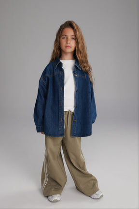 חולצת ג'ינס מייקי כחול כהה