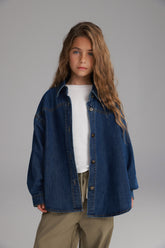 חולצת ג'ינס מייקי כחול כהה