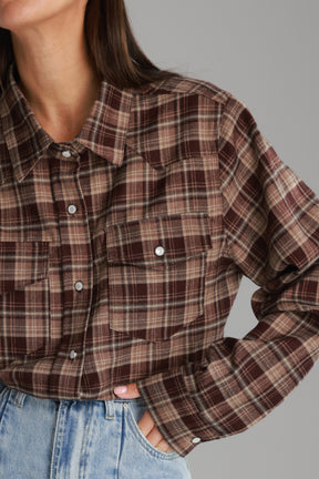 חולצת ריינה מכופתרת בורדו