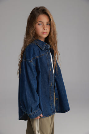 חולצת ג'ינס מייקי כחול כהה