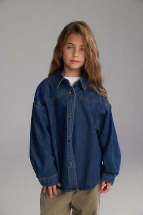 חולצת ג'ינס מייקי כחול כהה