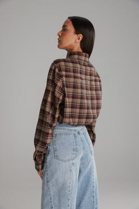 חולצת ריינה מכופתרת בורדו