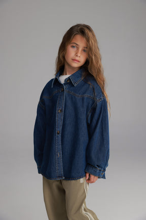 חולצת ג'ינס מייקי כחול כהה