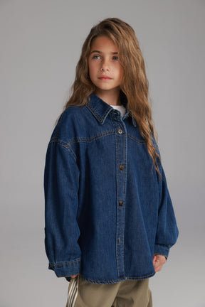 חולצת ג'ינס מייקי כחול כהה