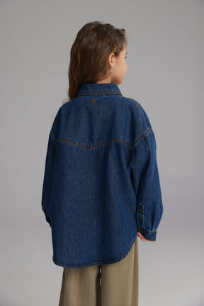 חולצת ג'ינס מייקי כחול כהה