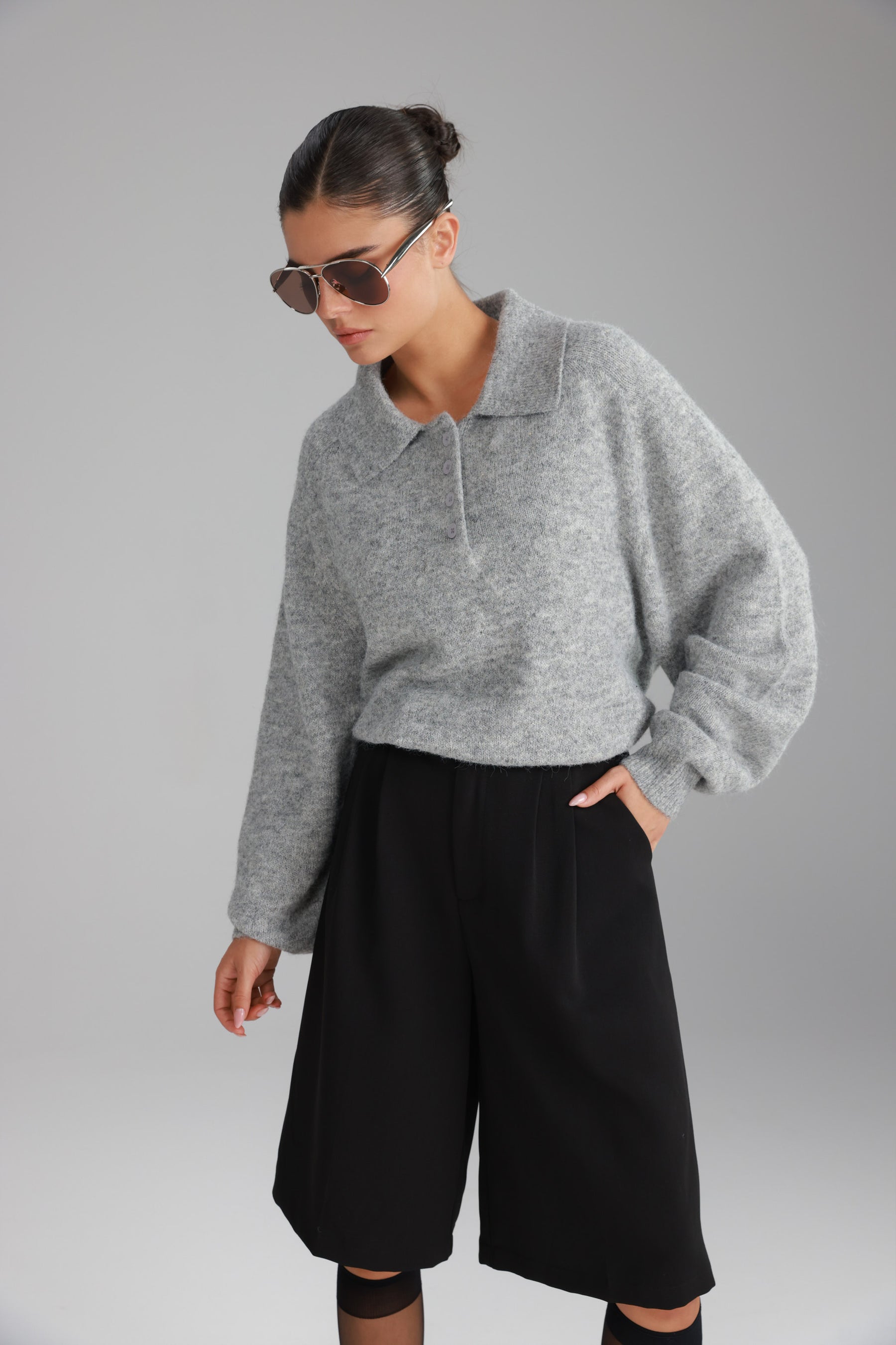 סוודר מולי אפור