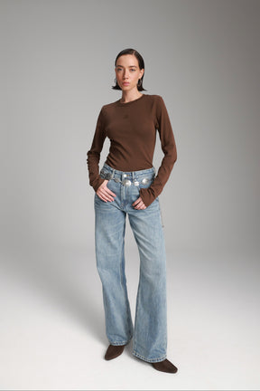 חולצת אולינה חום כהה