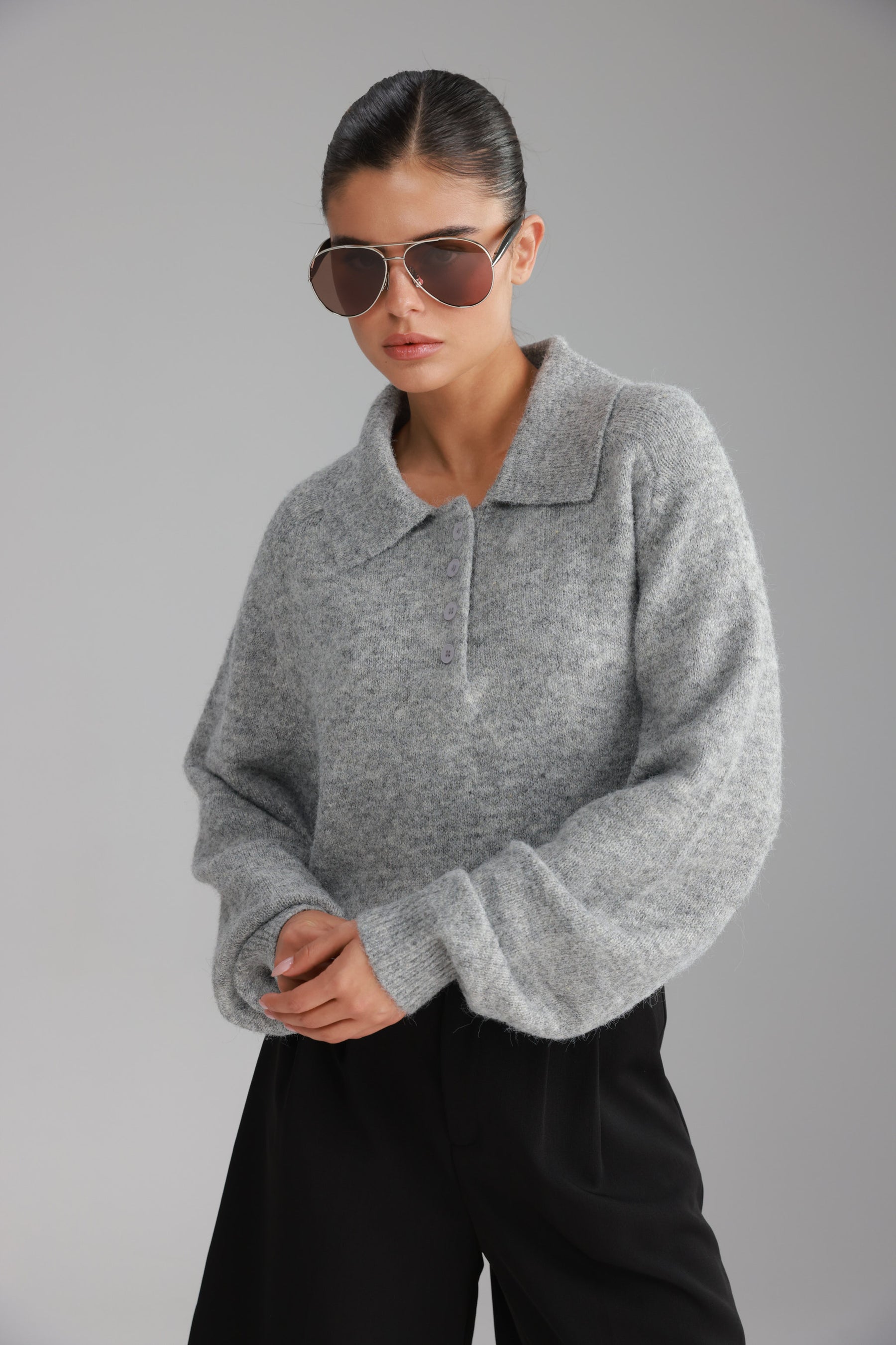 סוודר מולי אפור