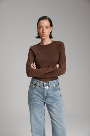 חולצת אולינה חום כהה