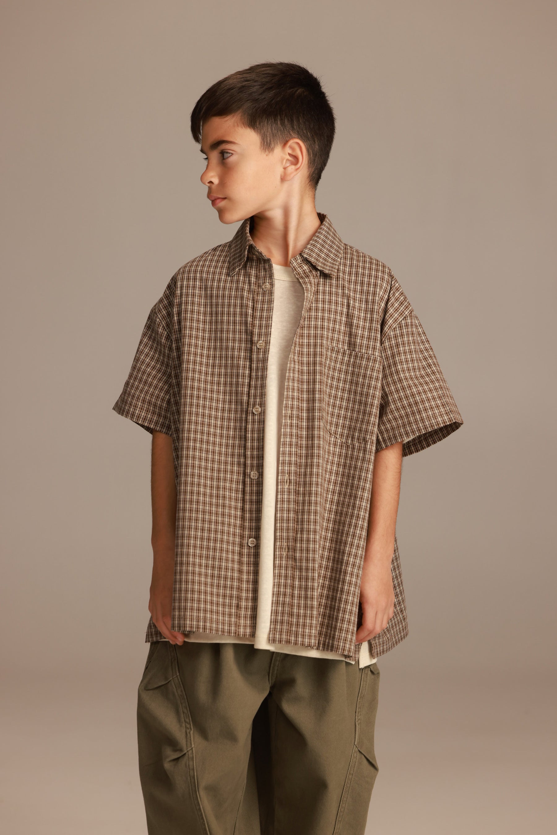 חולצת אודל מכופתרת חאקי